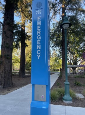 The blue emergency buttons around 
campus help keep students safe
during all hours of the day.